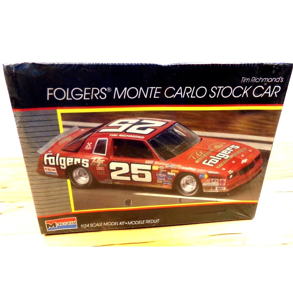 Monogram 1986 Tim Richmond Folgers Monte Carlo Stock Car 1/24 Scale New - Sealed